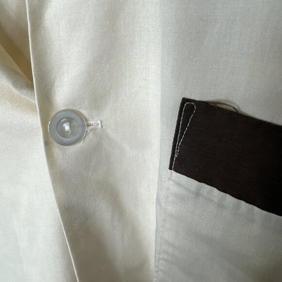 Vintage 60s 70s Men L Brown Night Shirt Sleepwear Button Up - Picture 3 of 6